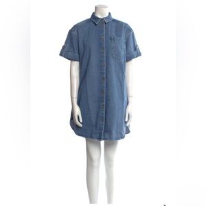 Sezane Blue Denim Mini Dress